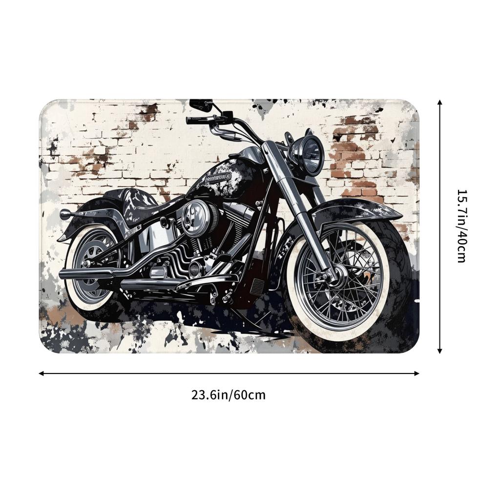 Retro Classic Motorcycle Motorcycle Lovers Gift Doormat Anti-Slip Entrance Kitchen Bathroom Door Floor Mat Toilet Carpet Rug