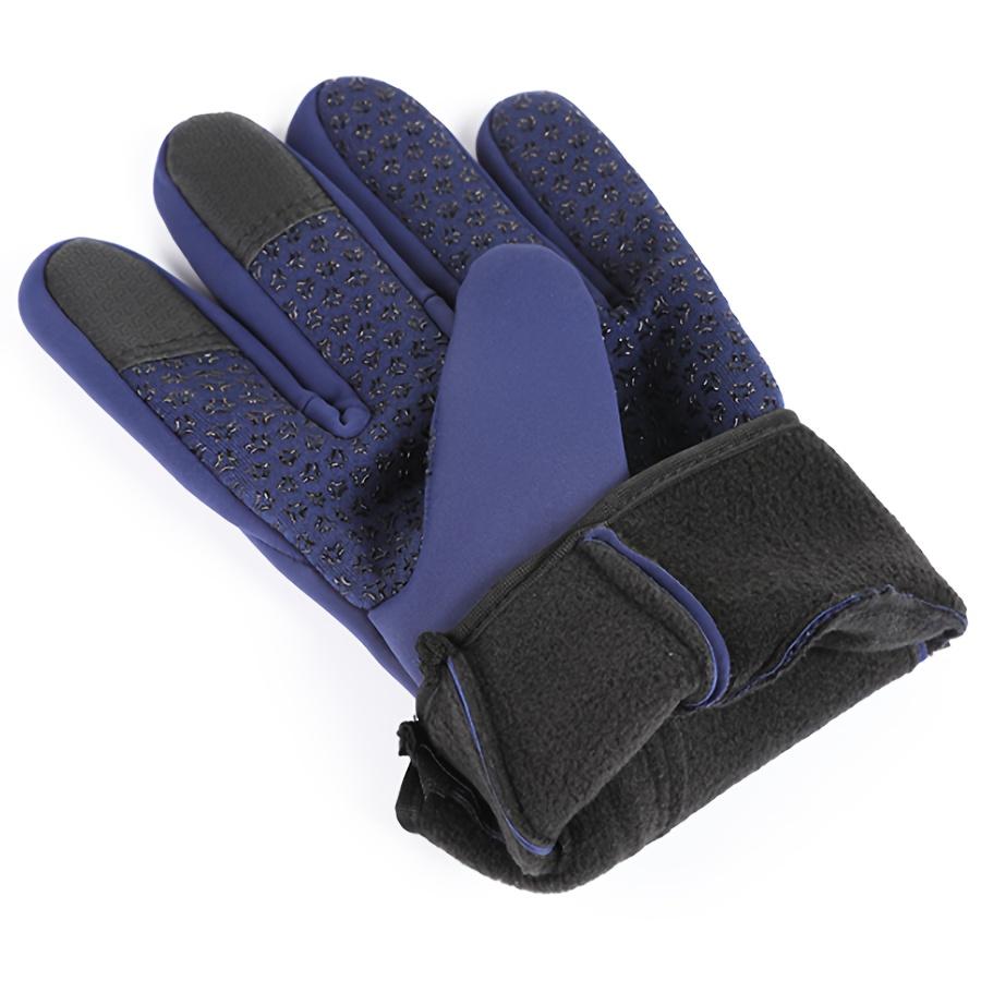 Winter Touchscreen Gloves for Men Women Waterproof Windproof Full Finger Cycling Silicone Non Slip Palm Zipper Sport Gloves for Running Driving Hiking