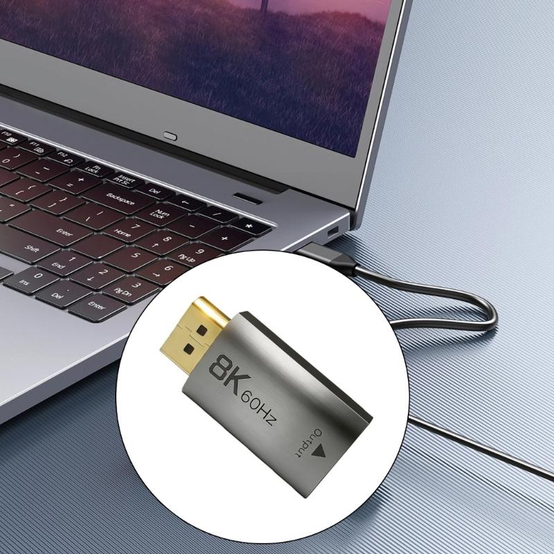 Fast Speed DP1.4 To HDTV 2.1 Adapters 48Gbps for 8K@60Hz 4K@144Hz Resolution With Dynamic HDRs and Auto Low Latency Mode