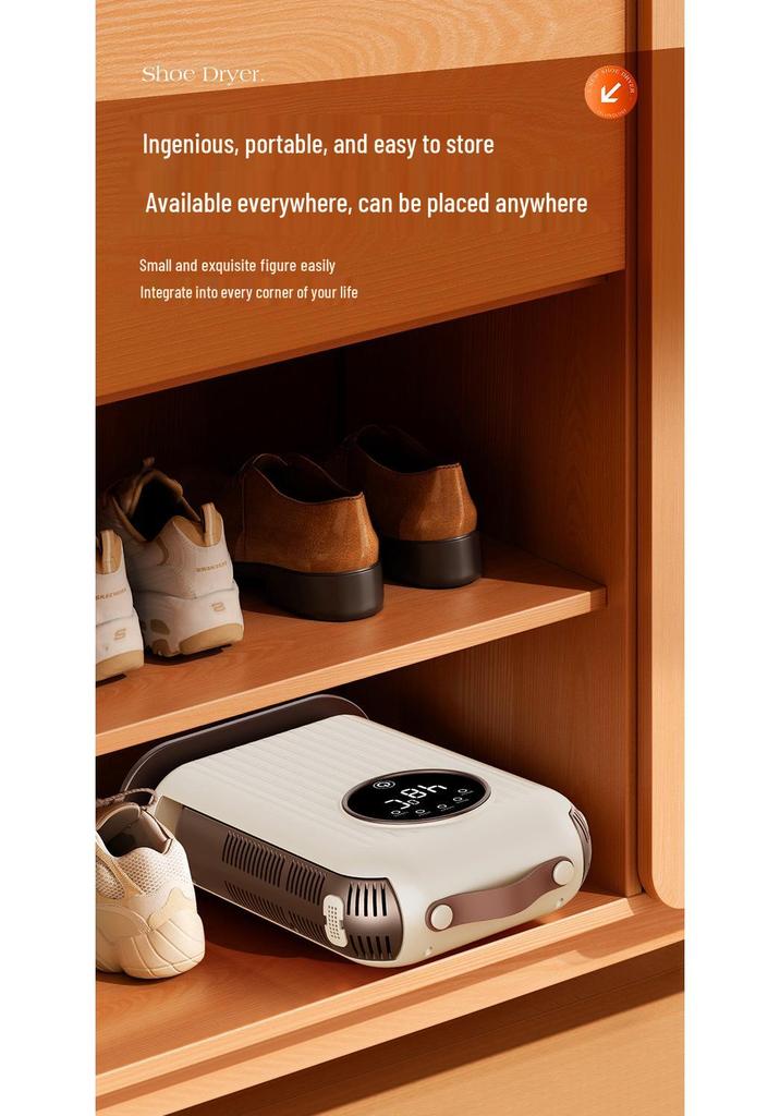 Foldable Retractable Shoe Dryer with Smart Temperature Control and Deodorizing Feature