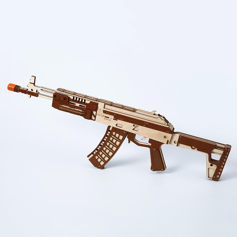 

Игрушечные строительные блоки Собранная модель Деревянная игрушечная винтовка Модель головоломка Детский пистолет АК12 Строительные блоки головоломка жёлтый