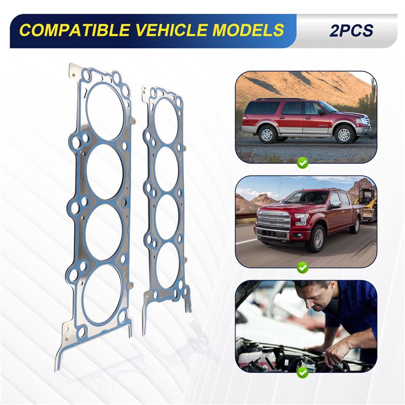 A58X-Cylinder Head Gasket Left & Right For Ford Expedition Explorer F150 F350 4.6L 5.4L 2004-2014 7L3Z6051A, 7L3Z6051B