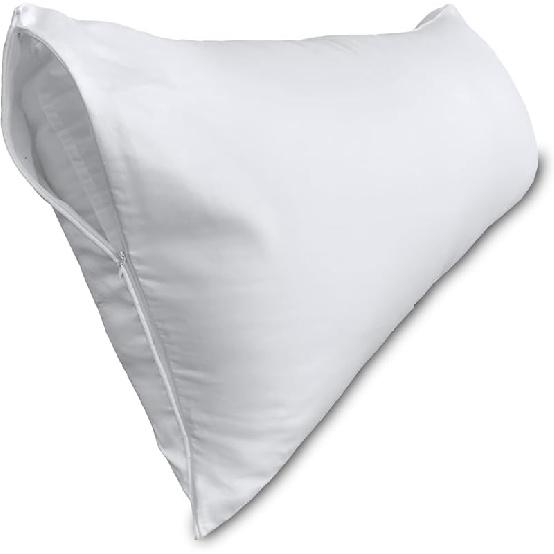 Наволочка для подушки для тела, Precoco 100% Хлопок, Наволочка для подушки для тела - Премиальная белая наволочка с двойной молнией, Натяжная, Дышащая и Ультрамягкая / 600 нитей