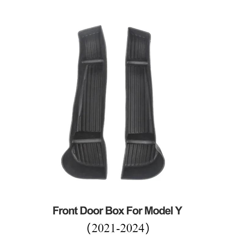 Car Door Side Storage Box for Tesla Model 3 Y Door Handle Armrest Umbrella Tray Organizer Front Rear Door Storage Accessories