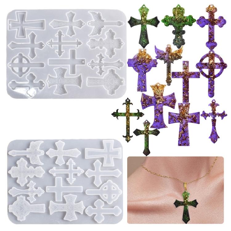 Various Styles Cross Earring Combination Keychain Silicone Mold Epoxy DIY Craft