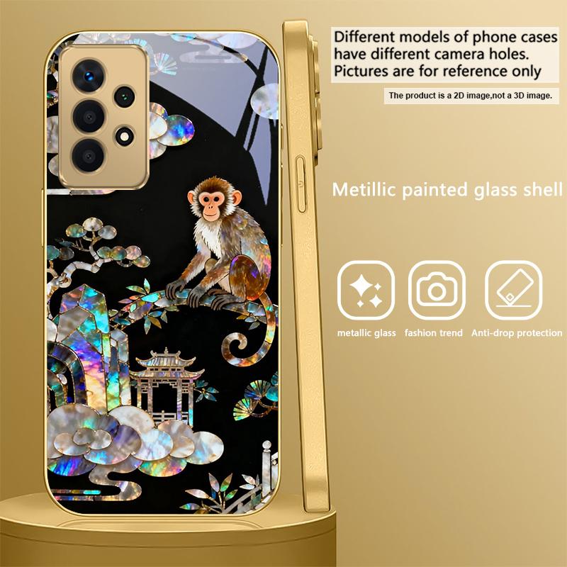 

Фантастическая Радужная Сосна Для Samsung A 01 52S A04 A05S A10 A12 A13 22 23 24 36 42 M02 Note 10 20Ultra 8 9 Золотой стеклянный чехол для телефона Galaxy A52s 5G