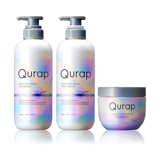 Qurap Shampoo Treatment Serum Hair Mask [Увлажняющий обертывающий] набор из 3 предметов