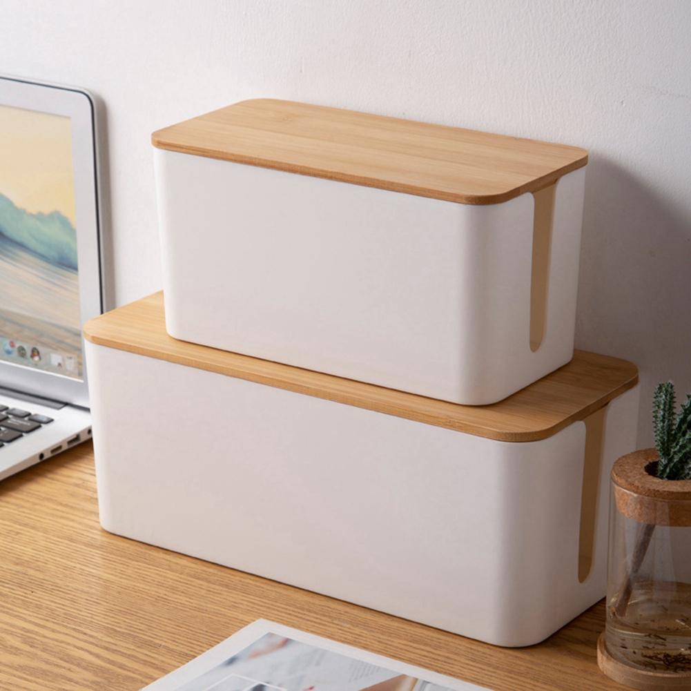 

A95I-Cable Storage Box Power Socket Organizer Cable Tidy Storage Box Network Line Storage Bin Charger Wire Management