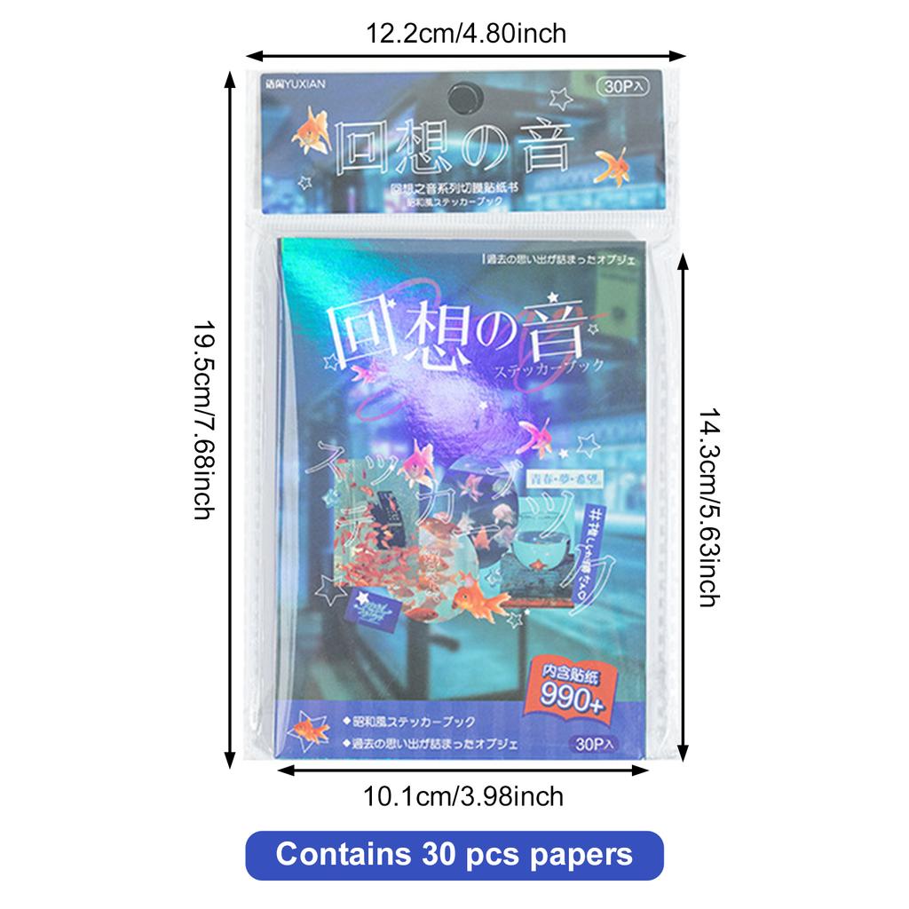 DIY Vintage Klassisches Stickerbuch Verschiedene Niedliche Muster Schreibwaren Sticker für Wasserflasche Laptop Handy Skateboard