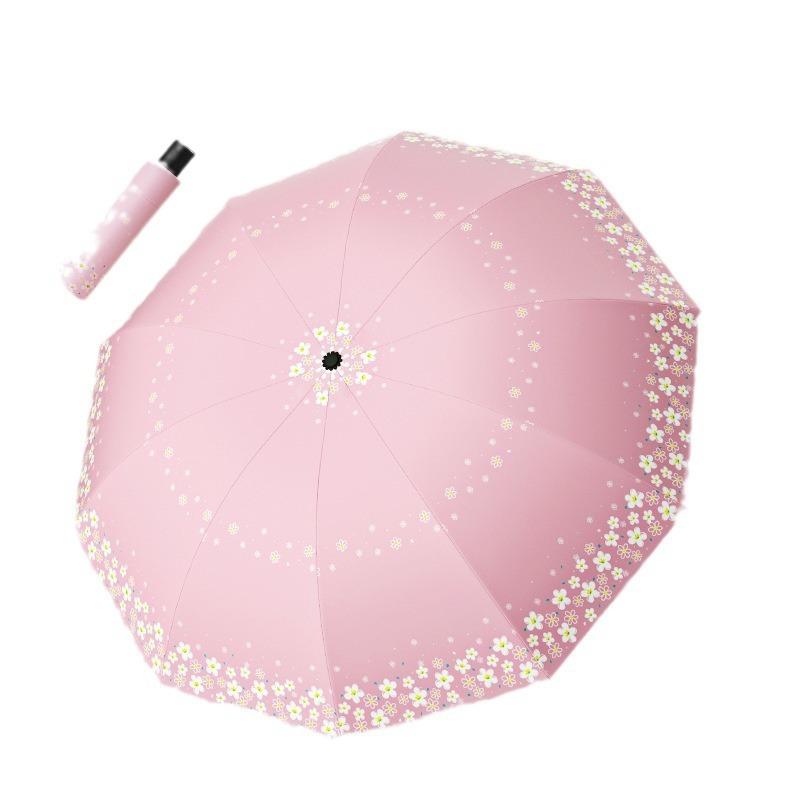 Double sunshade umbrella, girl plus size, thickened and reinforced folding weather and rain dual-purpose sunscreen and UV protection sun umbrella