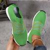 Fashion Mix Color Knitted Sport Sneakers Women Slip On Plus Size 36-43 Casual Shoes Woman Lightweight Breathable Walking Running Shoes