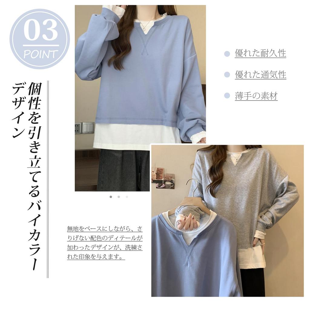 R10righten Long Sleeve Pullover with a Layered and Round Made of Lightweight Polyester for a Casual Flattering Perfect for and and Winter Women's