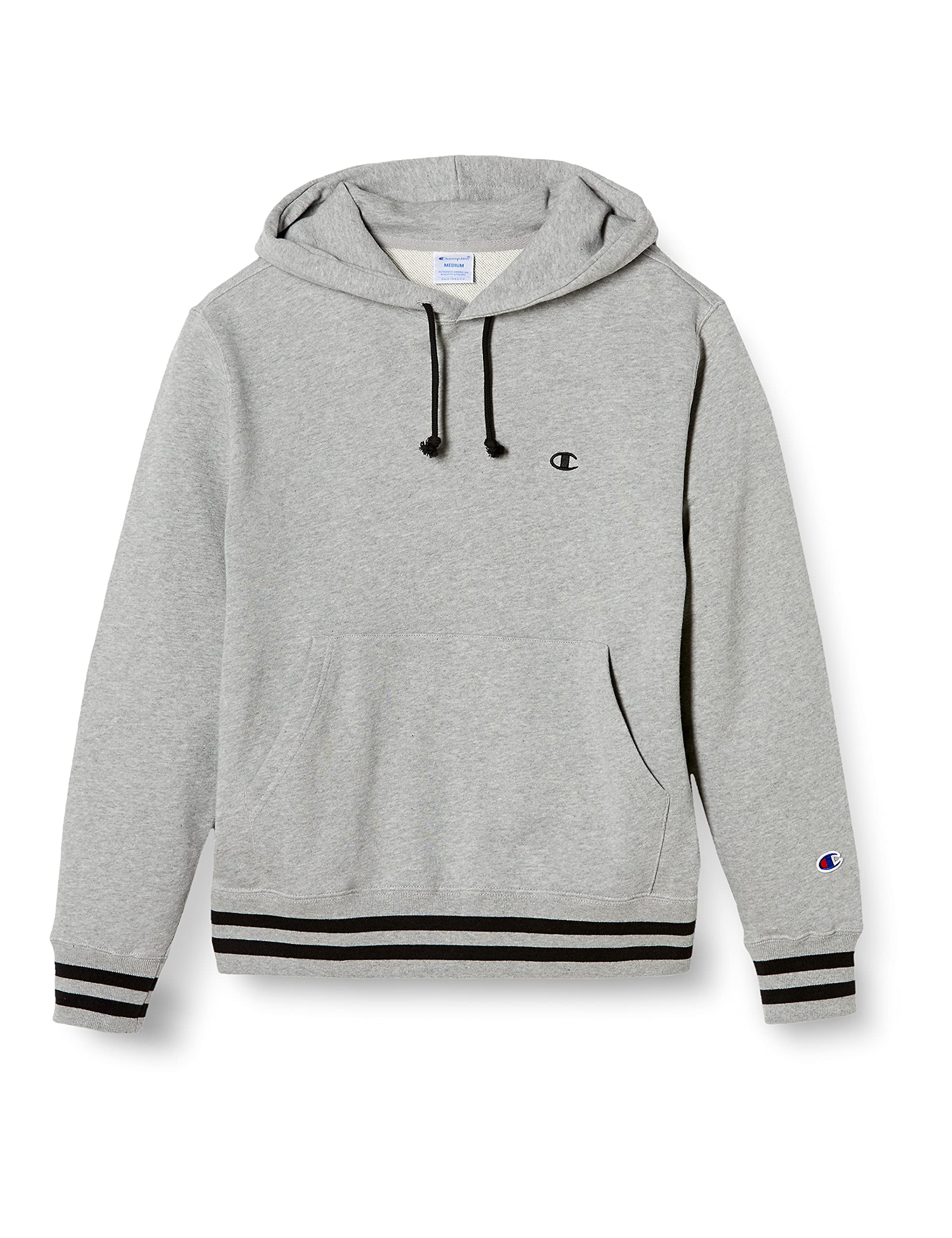 

Champion Hooded Sweatshirt with Lined Rib Fleece and Embroidered Oxford Size M (Previous Model) Men s Logo, Gray, (C3-L121)