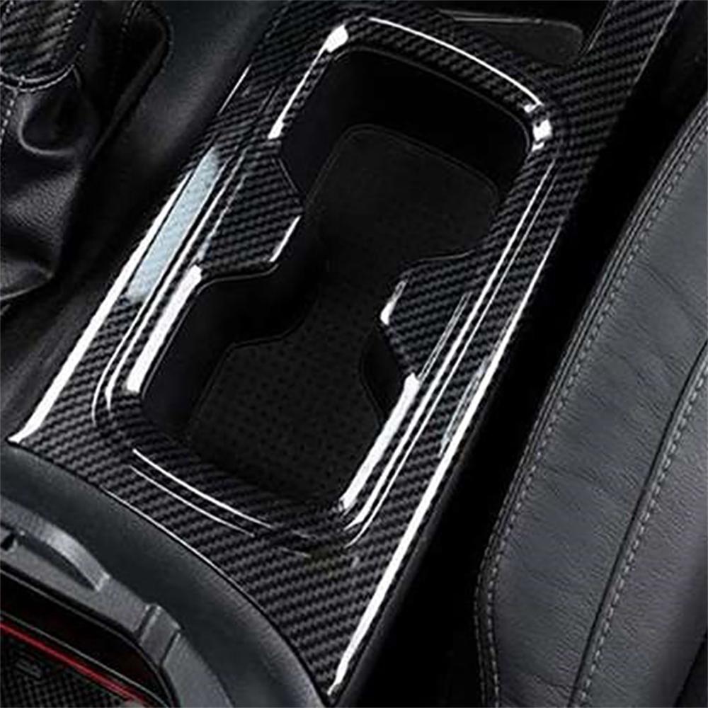 For Nissan Navara NP300 2016-2019 Car Front Water Cup Holder Frame Cover Trim Sticker Carbon Fiber Accessories