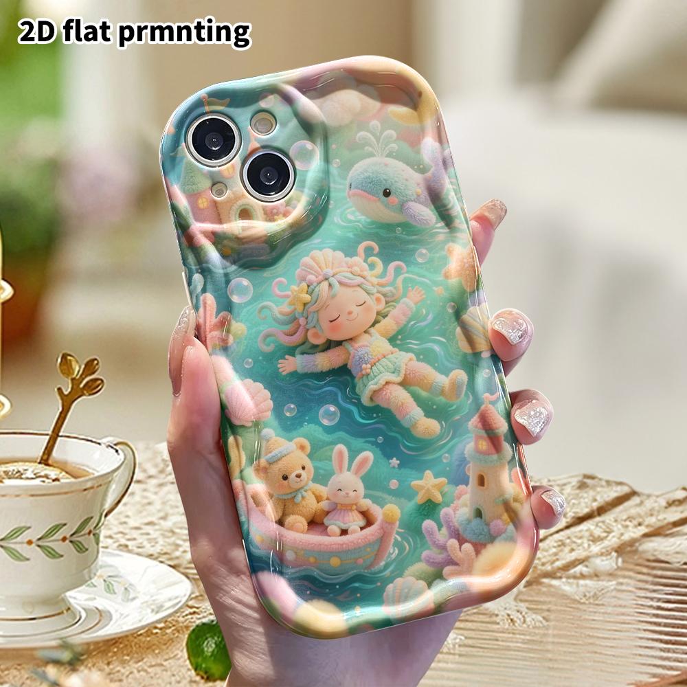 Phone Case: 2D flat, suitable for iPhone 18, 17, 16, 15, 14, 13, 12Pro protective case, mermaid dream, perfect Christmas and Halloween holiday gift
