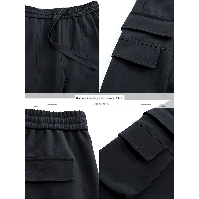 Pants for Men, Autumn Season, Thickened, High Street Fashion Brand, Tactical Pants with a Sense of Design, Loose Straight-Leg Long Pants