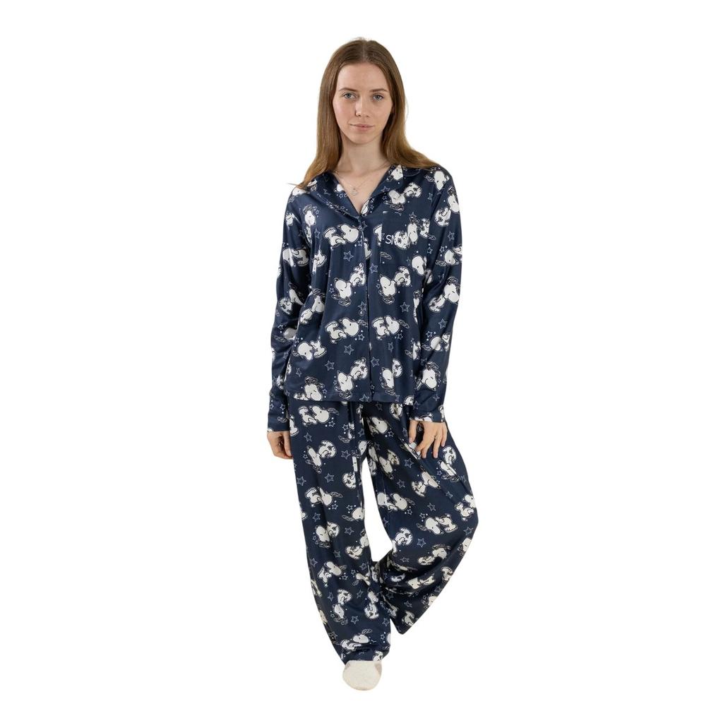 Peanuts Womens/Ladies Snoopy Long-Sleeved Long Pyjama Set