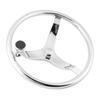 13‑1 2in 25 Degree Steering Wheel 3 Spoke with 5 8in Nut Knob Marine Boat Accessories