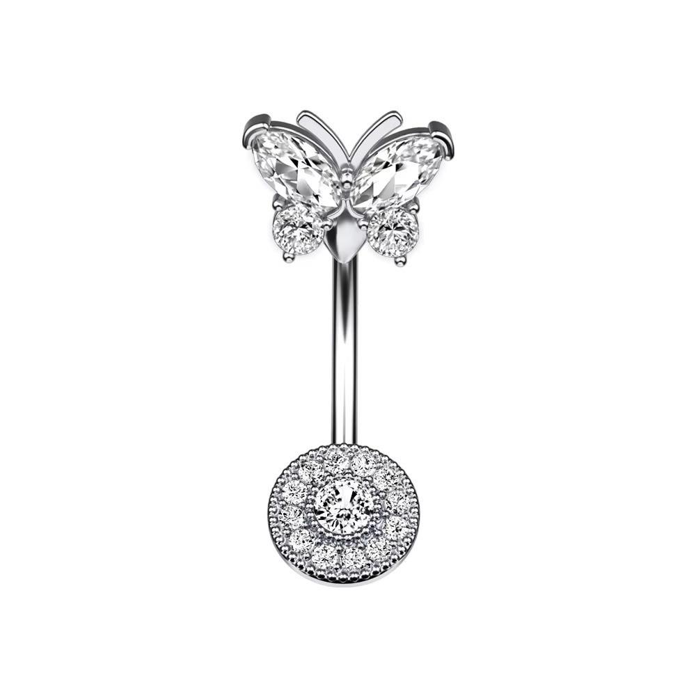 Dangled Design Butterfly Navel Jewelry Stainless Steel Belly Rings Seaside