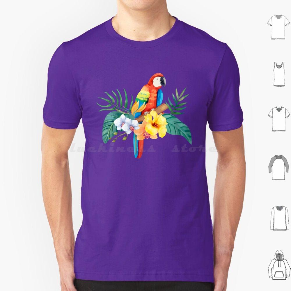 Tropical Parrot T Shirt Cotton Men Women DIY Print Parrothead Buffett Shark Tropical Volcano Parrot Margaritaville Beach