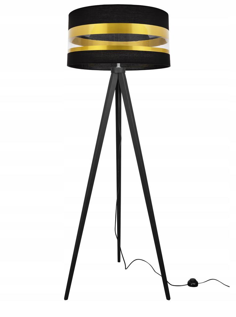 Modern Golden Tripod Floor Lamp With Led Lampshade