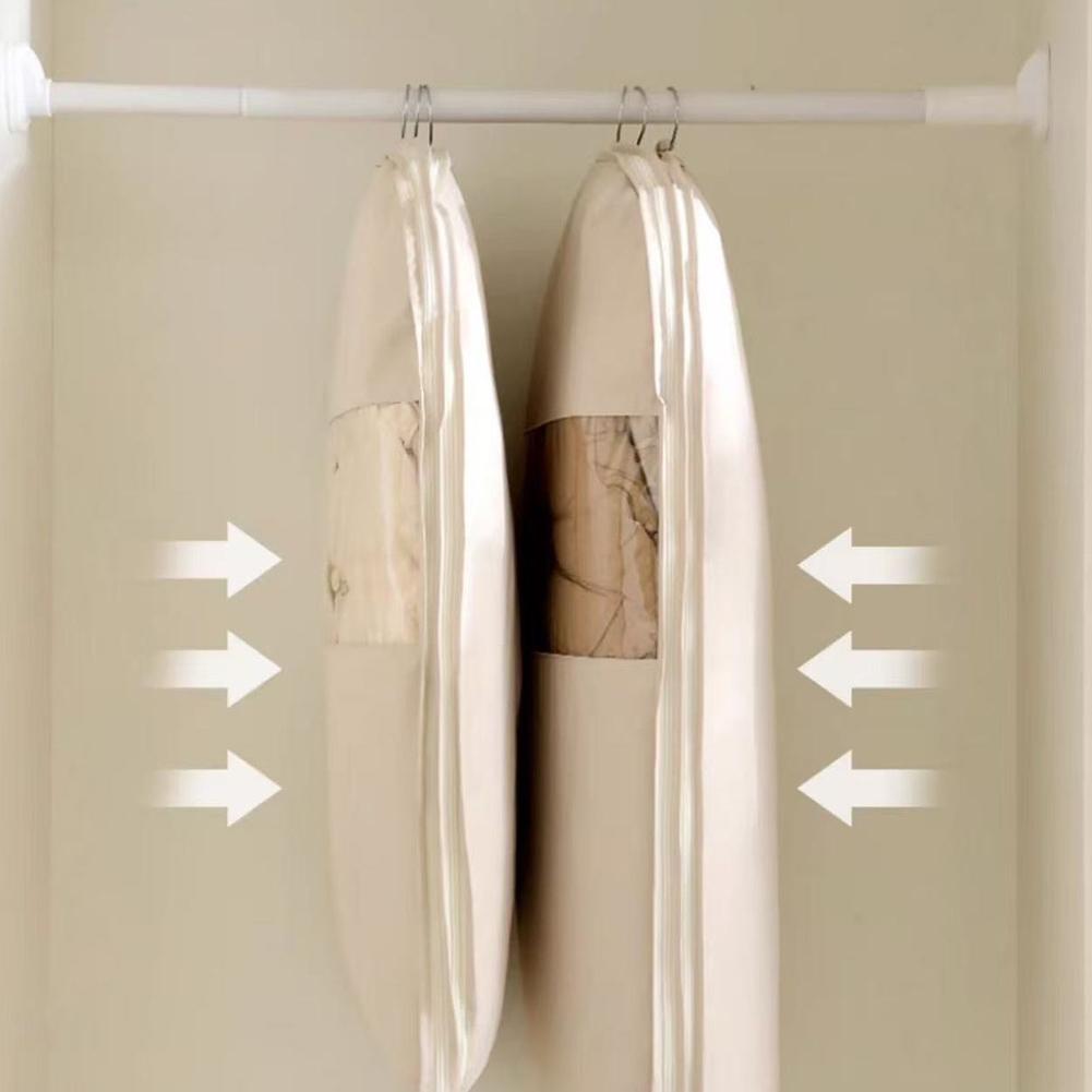 Space Saving Hanging Garment Bag With Self Compression Closet Zipper,Space Saver Organizers F0I1
