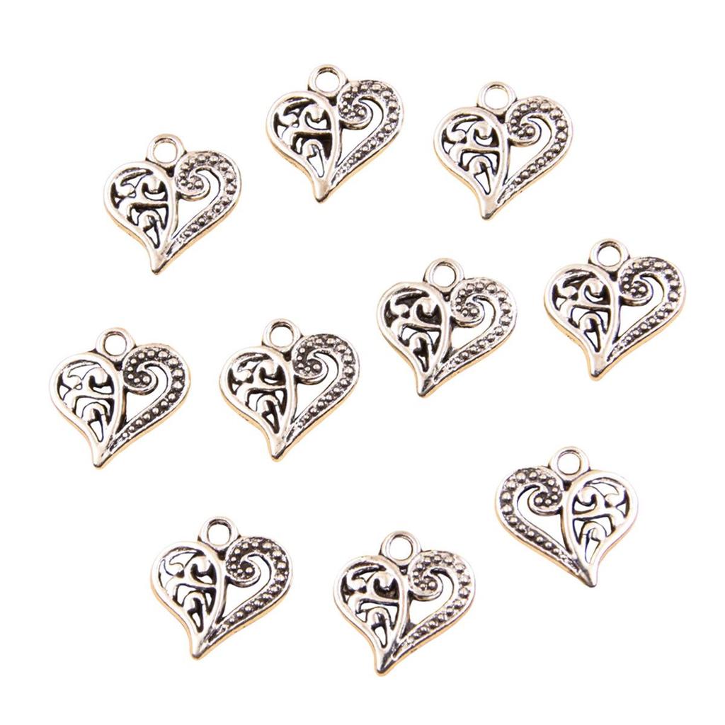 Vintage Silver Heart Pendant with 'Love' Letters - Creative Handmade Jewelry Accessory