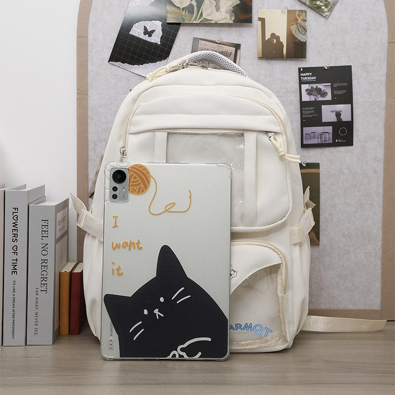 Campus schoolbag female junior high school cute Japanese transparent pain bag backpack female large capacity student backpack female