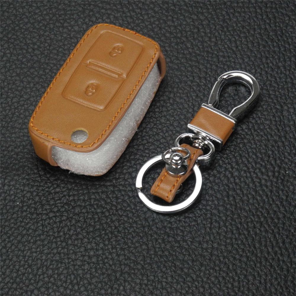 jingyuqin 2 Btns Remote Leather Car-Styling Key Cover Case For VW VOLKSWAGEN MK4 Seat Altea Alhambra Ibiza Transporter Polo GOLF