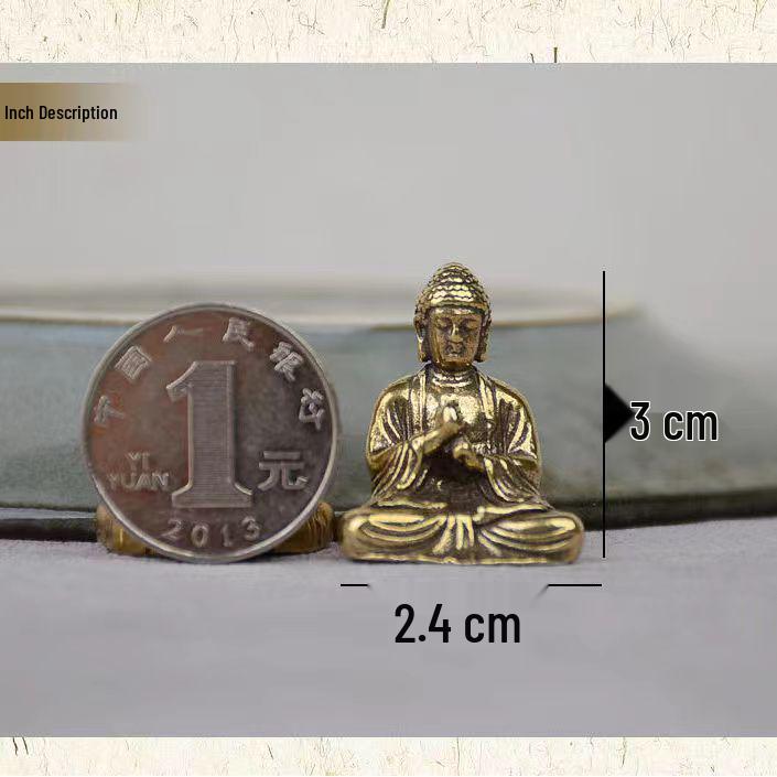 Mini Shakyamuni Buddha Guanyin Pendant - Solid Brass Buddha Statue Ornament
