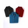 Women's Three-Ply Thickened Cashmere Knit Cardigan: Loose, Slimming, Half-High Collar Single-Breasted Outerwear for Autumn and Winter