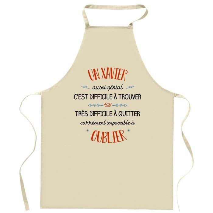 Planetee Tablier de cuisine Un Xavier aussi génial | Cadeau Original Humour pour Cuisinier Vêtement Blouse de protection Barbecue
