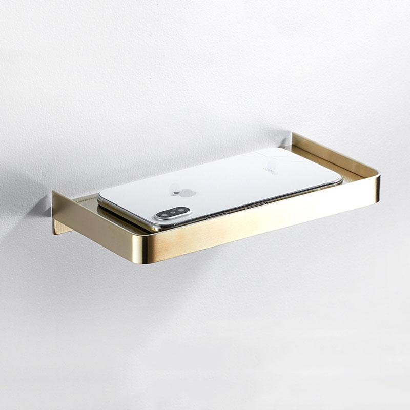 304 Stainless Steel Bathroom Paper Towel Rack Gold/Black Toilet Mobile Phone Rack Wall Hanging Tray Bathroom Room Rack