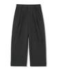 TRILLION One-Pleat Stripe Button Strap Wide Slacks [Charcoal]