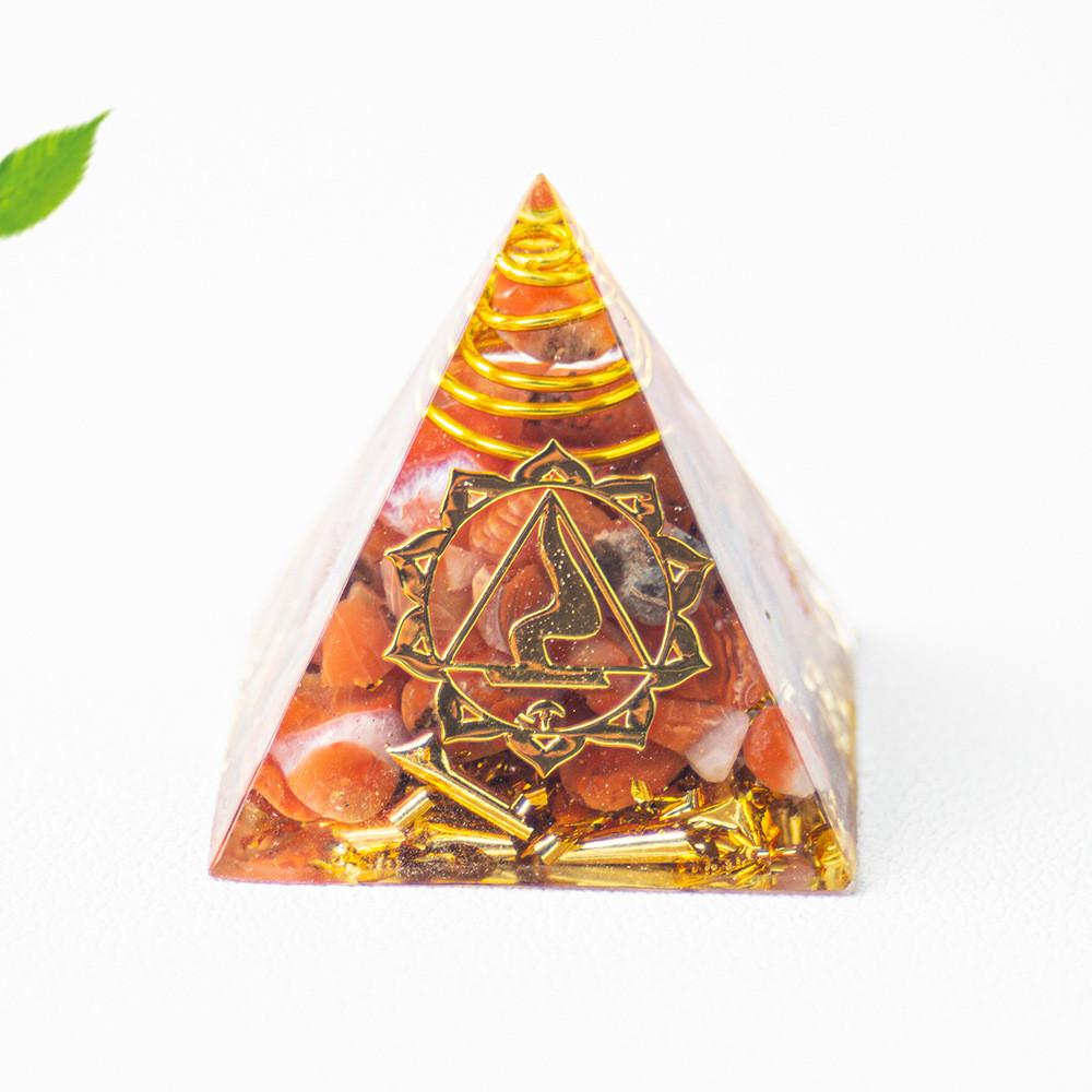 Natural Crystal Resin Pyramid Home Office Decor Gift For Mindfulness Enthusiasts