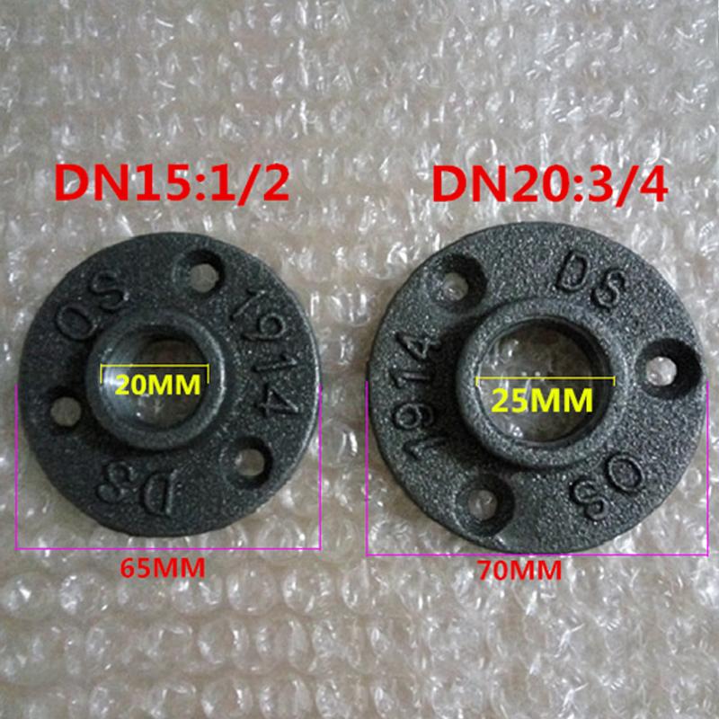 

6 шт. Залізна трубна арматура Настінне кріплення Підлогове антикварне DN15 DN20 Фланцева частина Обладнання Інструмент чавунні фланці DN15