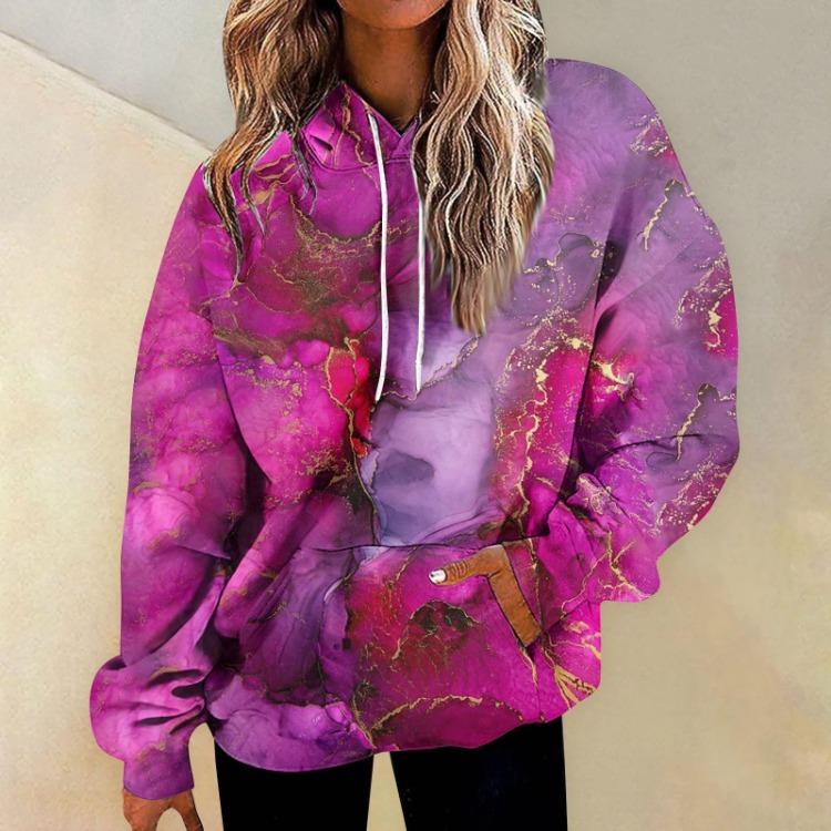 

Женская повседневная толстовка с круглым вырезом, с длинным рукавом, с графическим принтом, градиентная лоскутная, универсальная, для повседневной моды S