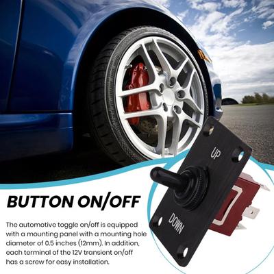 12V Waterproof Toggle Switch Heavy Duty Waterproof Toggle Switch 2 Pin ON/Off SPST with Mounting Plate Weatherproof Boot Cover