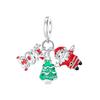Winter Copper Christmas Charm Funny Santa Claus Reindeer Snowflake Bead Fit Original Bracelet Diy Gift Fine Jewelry