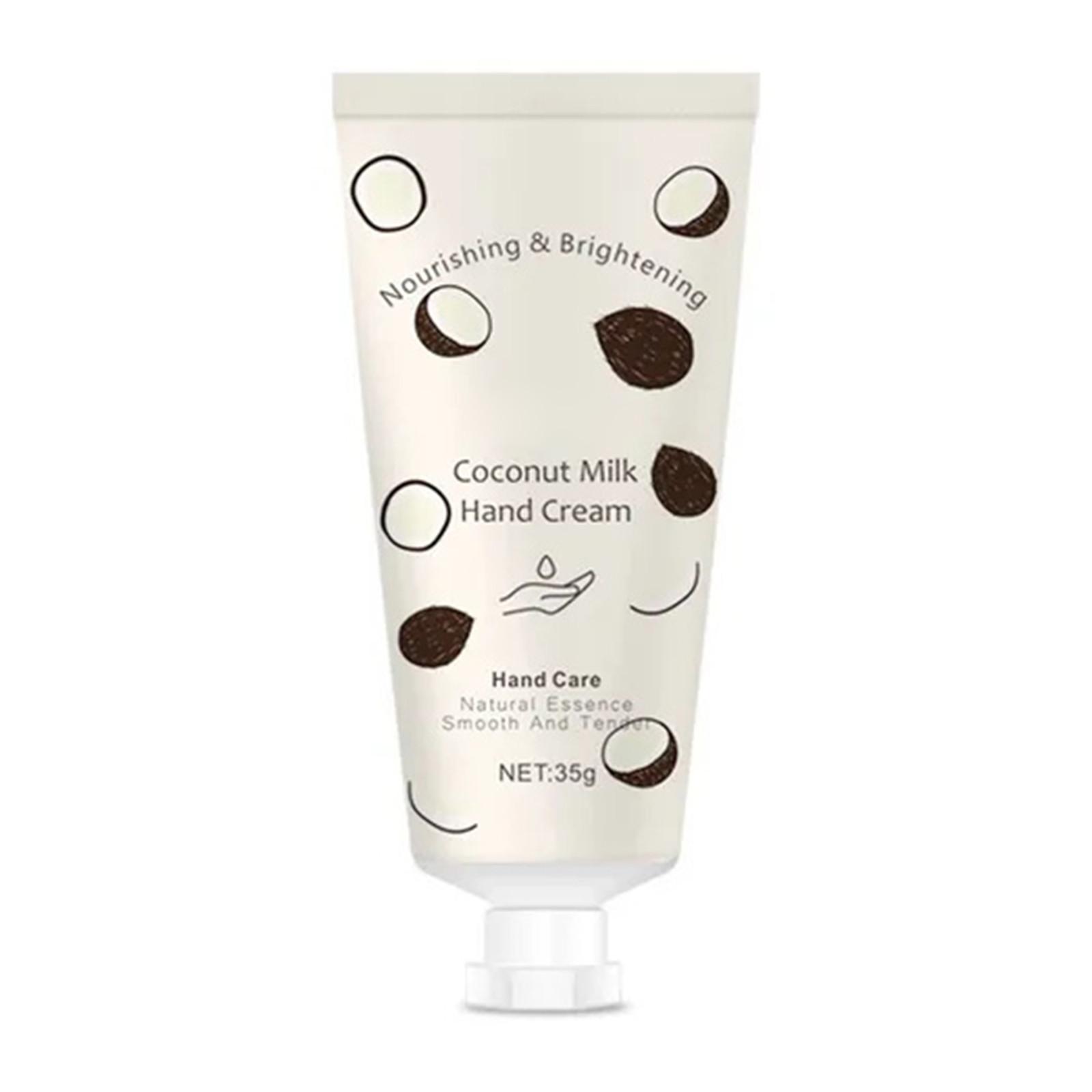 

Увлажняющий крем для рук с кокосовым маслом и молоком 35 г, Ароматный увлажняющий крем для рук против трещин One Size