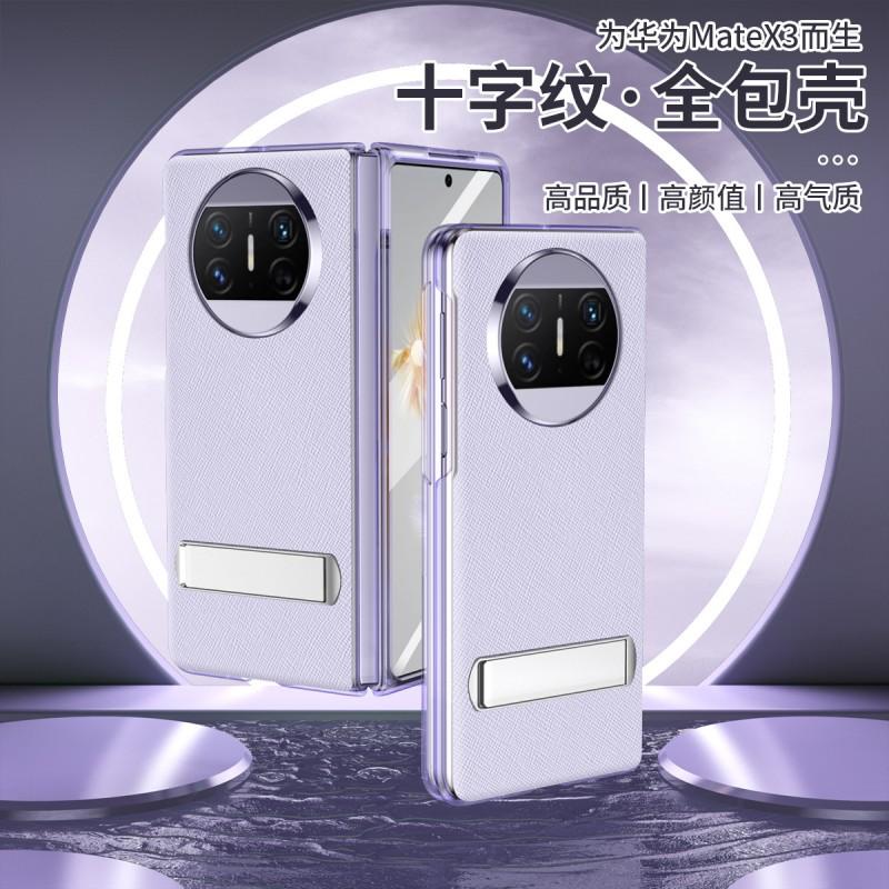 Mate X3 Case Full Coverage Leather PC Hybrid With Kickstand Shockproof Anti-Scratch Foldable Phone