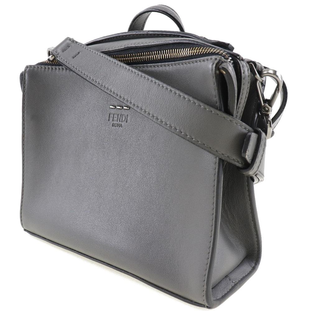 Fendi Mini Messenger Handbag 7M0238O7B 2WAYShoulder Gray Leather Women Used