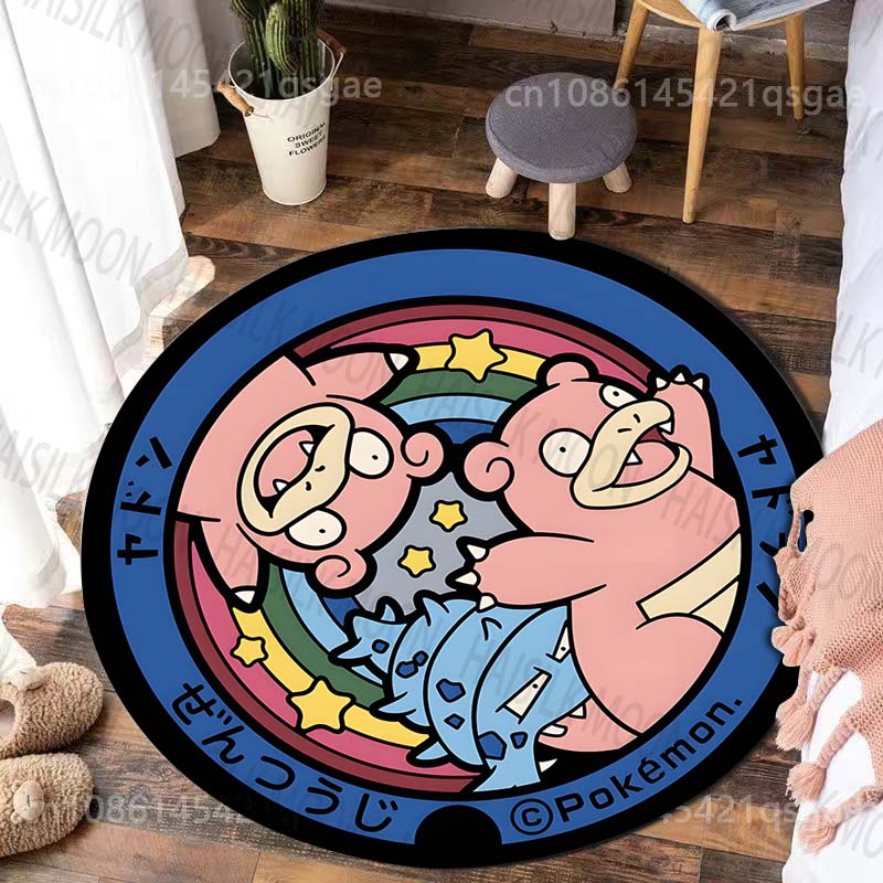 

Multiple Sizes Pokémon Sylveon Pikachu Print Round Rugs for Living Room Bedroom Floor Mats Kids Room Household Carpet Home Decor Diameter 60cm