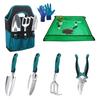 1 Set Attrezzi da Giardinaggio Ergonomici Paletta Manuale Rastrello Cesoia a Bypass Guanti Tappetino per Trapianto Attrezzi Manuali Robusti con Borsa Trasportabile per Giardinaggio Domestico