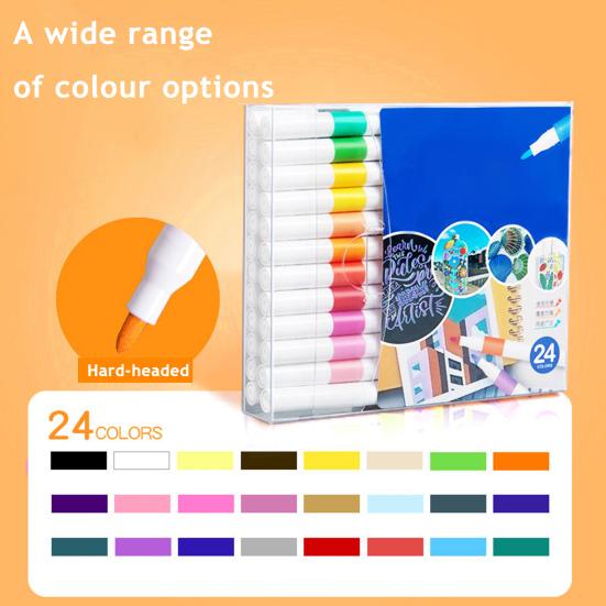Kids Acrylic Markers Hard Tip Acrylic Paint Pens Quick Dry Ink Art Markers for Fabric Rock Painting Ceramic Glass Students Arts Crafts Supplies