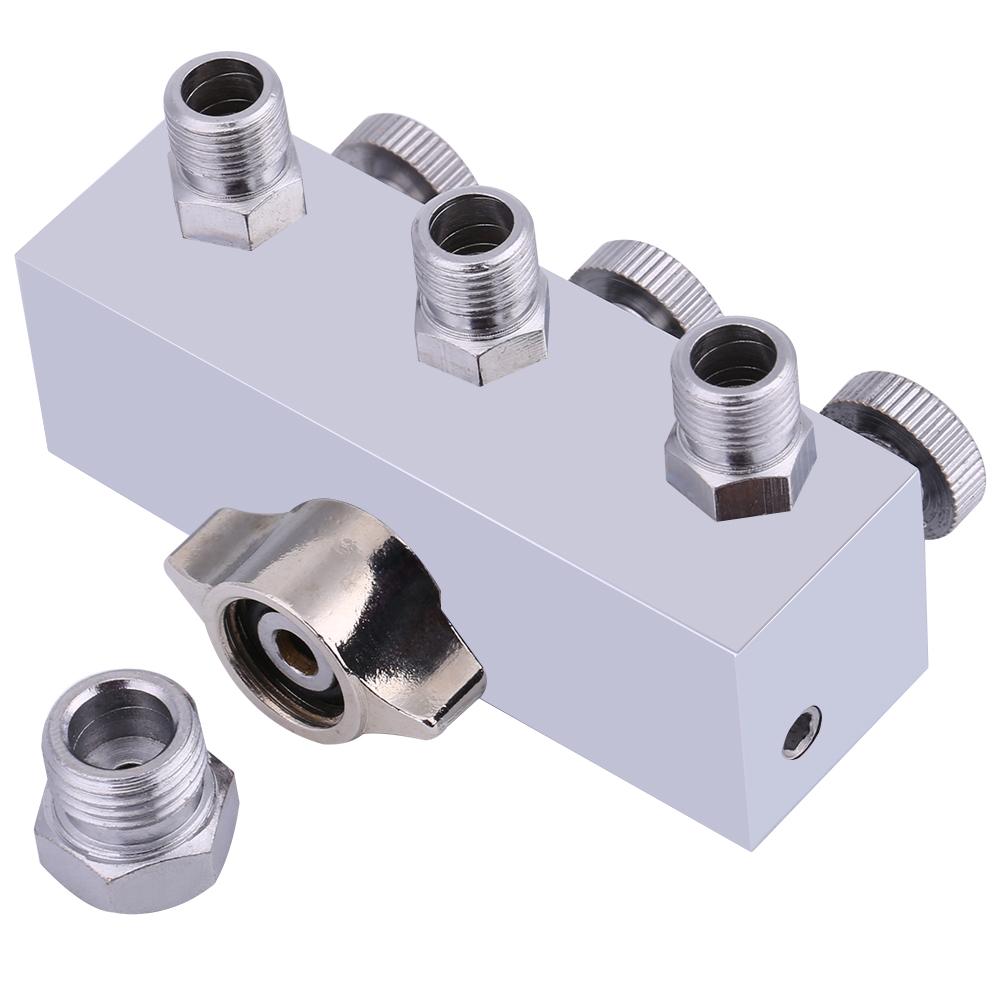 3 Way Airbrush Air Hose Splitter Adjust Air Regulation Valve Knob