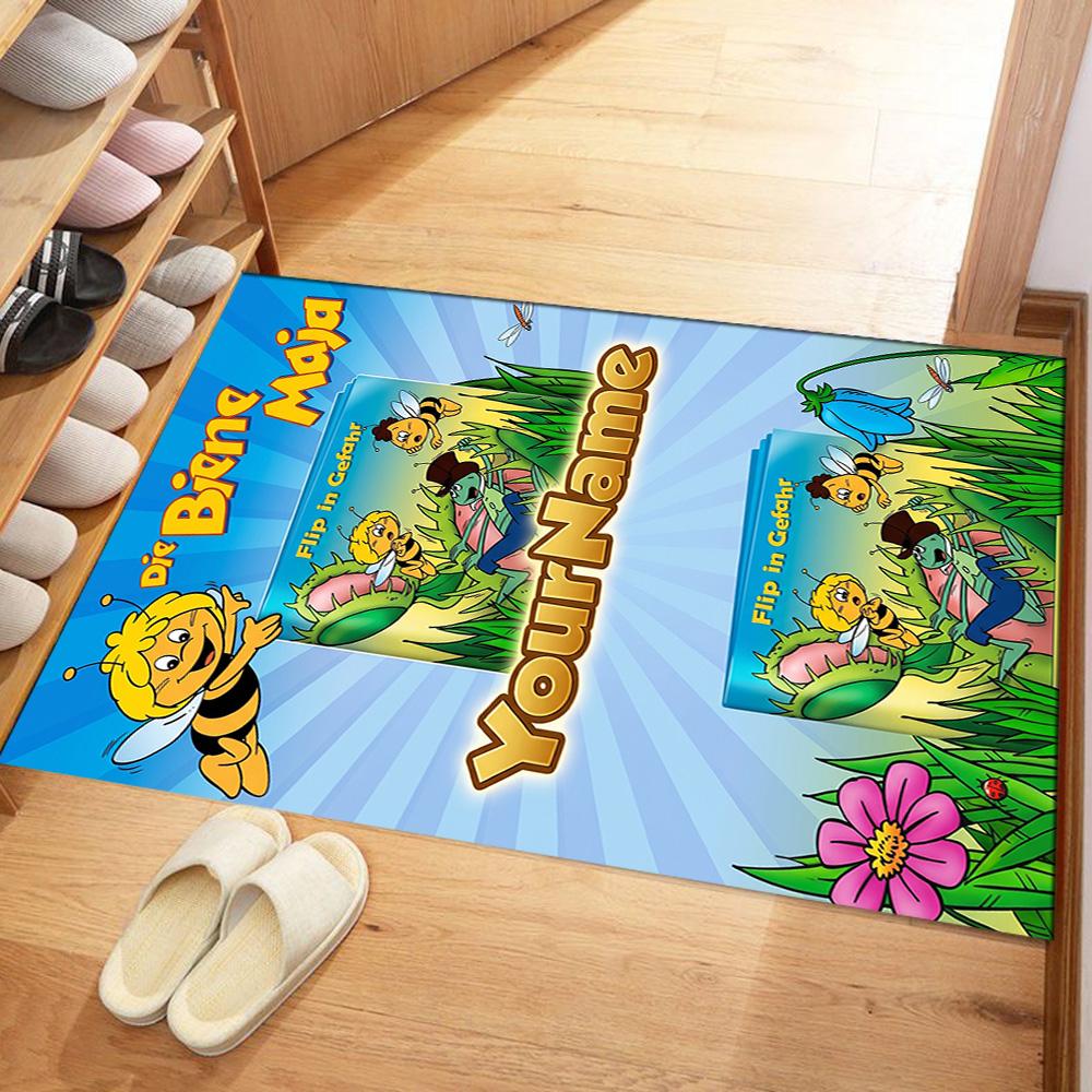Biene Maja Customized Name Floor Rug Office Rug Perfect for Outdoor Decorate room Foyer Game Room Antislip Carpet Office home decor