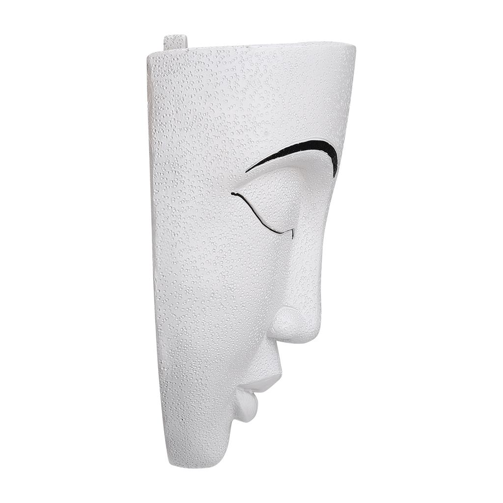 Flowerpot Resin Face Head Resin Wall Mounted for Indoor Outdoor Garden Decoration White