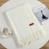 Solid Color Imitation Cashmere Warm Scarf Women's Four Seasons Can Be Used with Outer Shawl Fringed Versatile Scarf