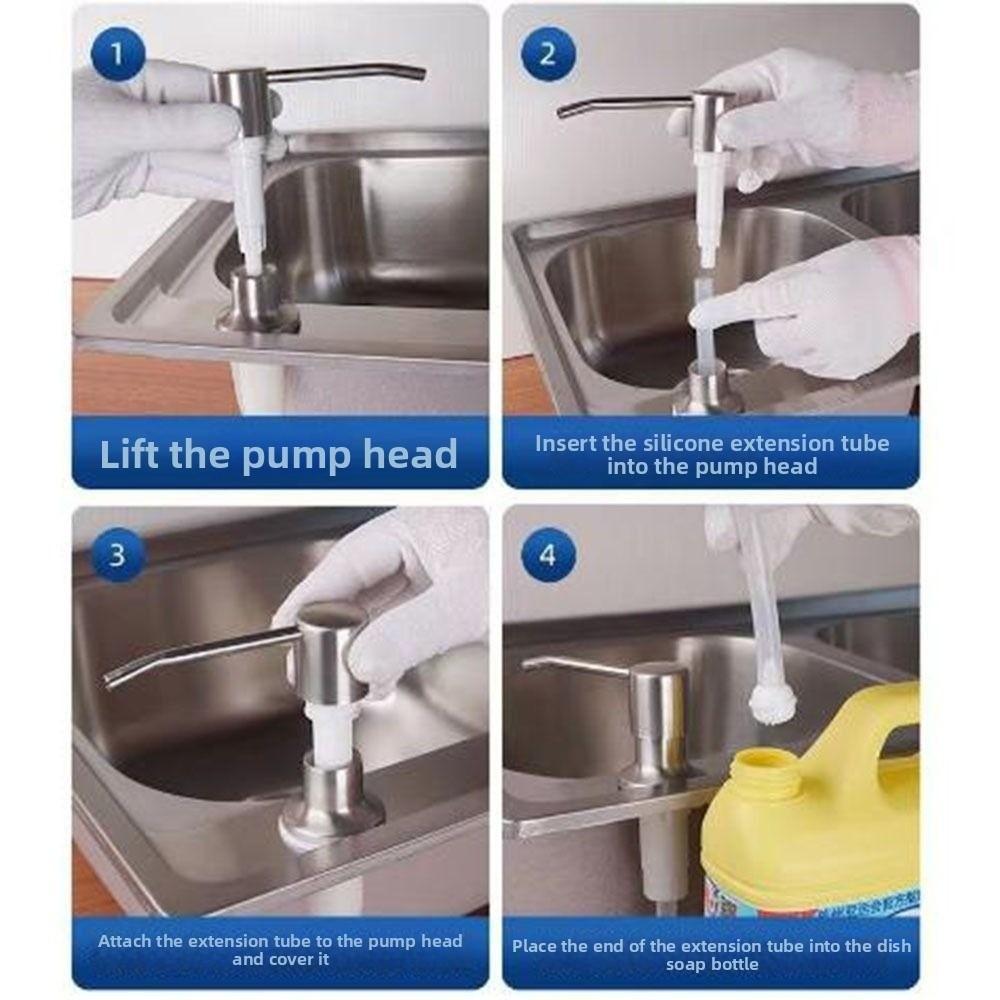 304 Stainless Steel Detergent Dispenser Hand Pressure Liquid Dispenser Kitchen Hardware